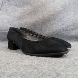 Stuart Weitzman Shoes Womens 8.5 Pumps Square Toe Block Heel Fashion Style Black